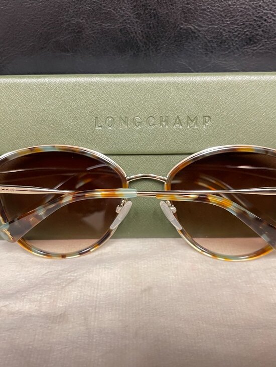 Longchamp Round Cat Eye Sunglasses Tortoise Brown Gradient NEW w/ Case main image 7